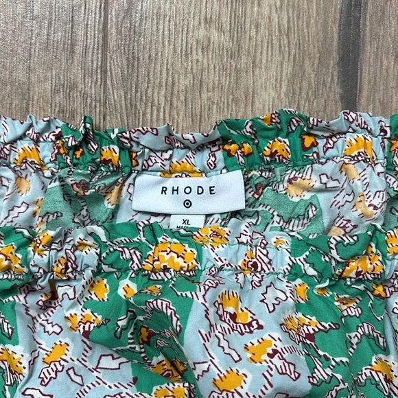 Rhode Skin Tops Rhode X Target Floral Crop Top Women’s XL Green Yellow Elastic - Picture 4 of 11